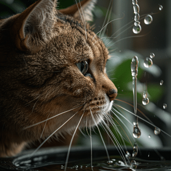 chat qui boit au robinet